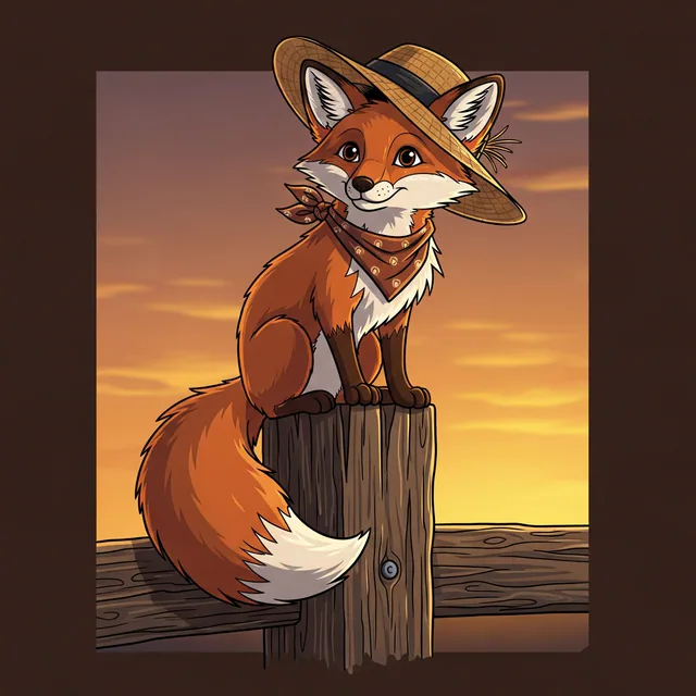 Bramble the barn fox mascot